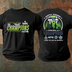 Seattle Seahawks Super Bowl LX Champions 2026 2-Sided Fan Shirt S-5XL
