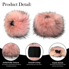 Faux Fur Wrist Cuffs Winter Short Furry Arm Warmer Fluffy Band Ankle Warmer
