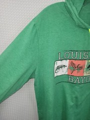 Louisiana Bayou Green Hooded Long Sleeve Destination T-shirt Size Large NWOT
