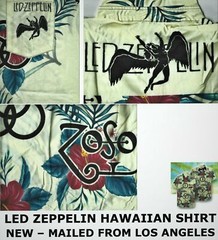 LED ZEPPELIN – SHIRT – HAWAIIAN – ALOHA CASUAL STYLE W/BUTTONS