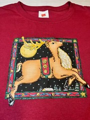 Hanes Men’s – EcoSmart – Crewneck Red T-Shirt – Christmas – Reindeer – 3XL