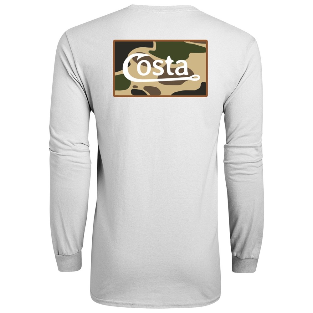 NWT Costa Del Mar The Hunt Long-Sleeve T-Shirt in White size Medium