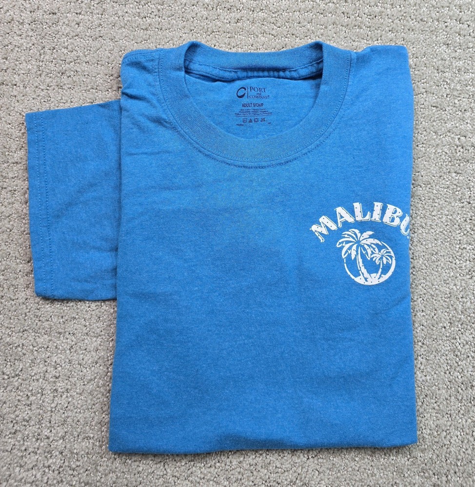C PORT Malibu S Rum Pina Colada Blue Unisex Tee T-Shirt 2016 16 Logo White