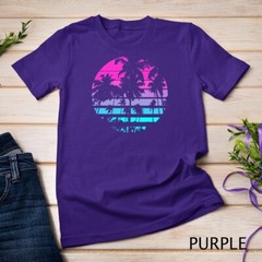 Retro Eighties 80s _ 90s Beach Style design with palm trees Unisex T-shirt