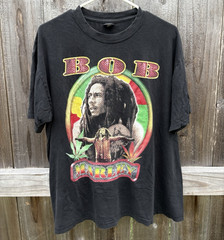 Vintage Cotton Heritage Men’s Black Bob Marley Graphic Print Tee Size L