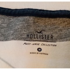Hollister Mens Must-Have Collection Striped Shirt Grey White Medium Short Sleeve