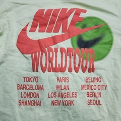 Nike Sportswear World Tour Shirt Men Large Green Glow In The Dark Puff Print