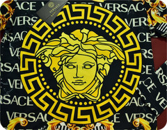 Versace Men’s Floral Print Medusa Gold Long Sleeve T-Shirt Size 2XL