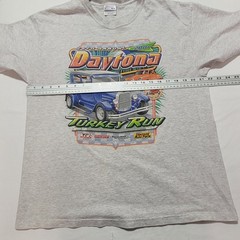 Daytona Turkey Run Gray Graphic Shirt Sz Large 2001 Daytona Beach Street Rods