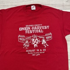 Vintage 80s Onion Harvest Festival 50th Anniversary Red Shirt Adult Size Large