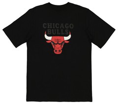 FISLL NBA Men’s Chicago Bulls Team Color, Name and Logo Premium T-Shirt