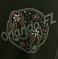 Vintage Orlando Florida Souvenir Adult T-Shirt Size: XL -Flip Flop Bead Applique