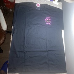 NEW Anti Social Social Club Mens Lava T-Shirt ASSC Tee Black Purple Pink L Large