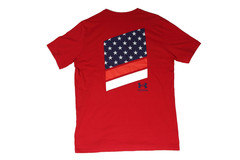 Under Armour Freedom Men’s Large Red Graphic T-Shirt Loose Fit US Flag