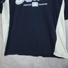 Avirex Shirt Mens XL Blue Colorblock Industry Standard Logo Graphic Tee Y2K