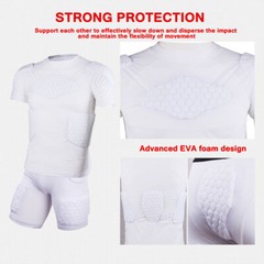 Men’s Padded Compression Shirts,W/ Pads Training Vest Protector T-Shirt