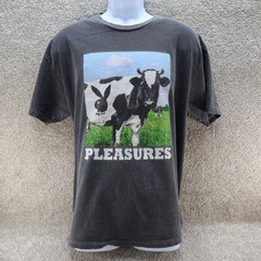 Pleasures Graphic T Shirt Mens XL Black Cow Print Streetwear (see photo for flaw