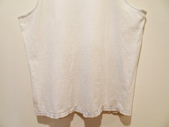 L/XL Vtg 90s Y2K White Thrashed Worn Blank Skate Punk Rock T-Shirt Tank Top