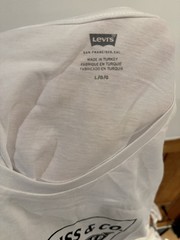 Levi’s Men’s L White Logo Graphic Print Crew Neck Short Sleeve T-Shirt
