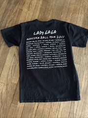 Lady Gaga Monster Ball Tour 2011 T-Shirt Black Graphic Concert Tee Medium