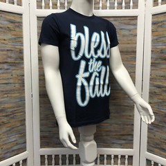 Bless The Fall Spell Out T Shirt Metal Core Band Blue Men’s Size S