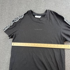 Calvin Klein T-Shirt Men’s Small Black Logo Tape Shoulder Short Sleeve Cotton