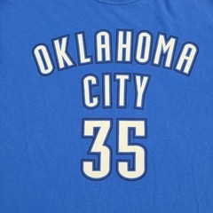 Oklahoma City #35 NBA Shirt Mens Medium Kevin Durant Blue Graphic