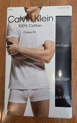 Calvin Klein 3 Pack Crew Neck T Shirts Black XL Classic Fit 100% Cotton NIB