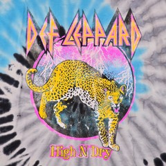 DEF LEPPARD SHIRT Mens LARGE BLUE PINK TIE DYE CONCERT MUSIC ROCK METAL NWT