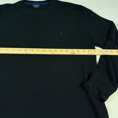 Polo Ralph Lauren Sleepwear XL Black Waffle Knit Long Sleeve Shirt