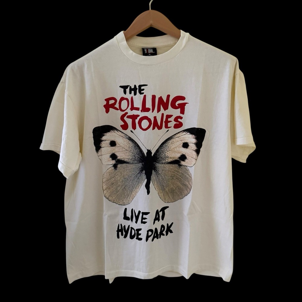 The Rolling Stones Live At Hyde Park Butterfly T-shirt REPRINT Single Stitch XL