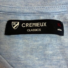 Cremieux Classics Mens XL Blue Heathered Cotton Short Sleeve Henley Shirt Logo