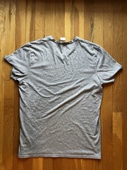 Hollister Men’s Gray Solid V-Neck Short Sleeve Logo T-Shirt Size L