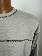 Vintage 90s Waffle-Knit Shirt XXL Tight Fit Contrast Stitch Heavy Cotton MOST