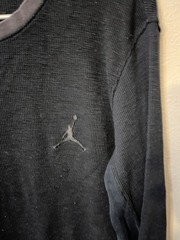 Air Jordan Black Jumpman Logo Waffle Knit Thermal Long Sleeve Shirt Men’s XL