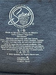 Official Selena Quintanilla Graphic T-Shirt Black/Red Gothic Font Large Unisex