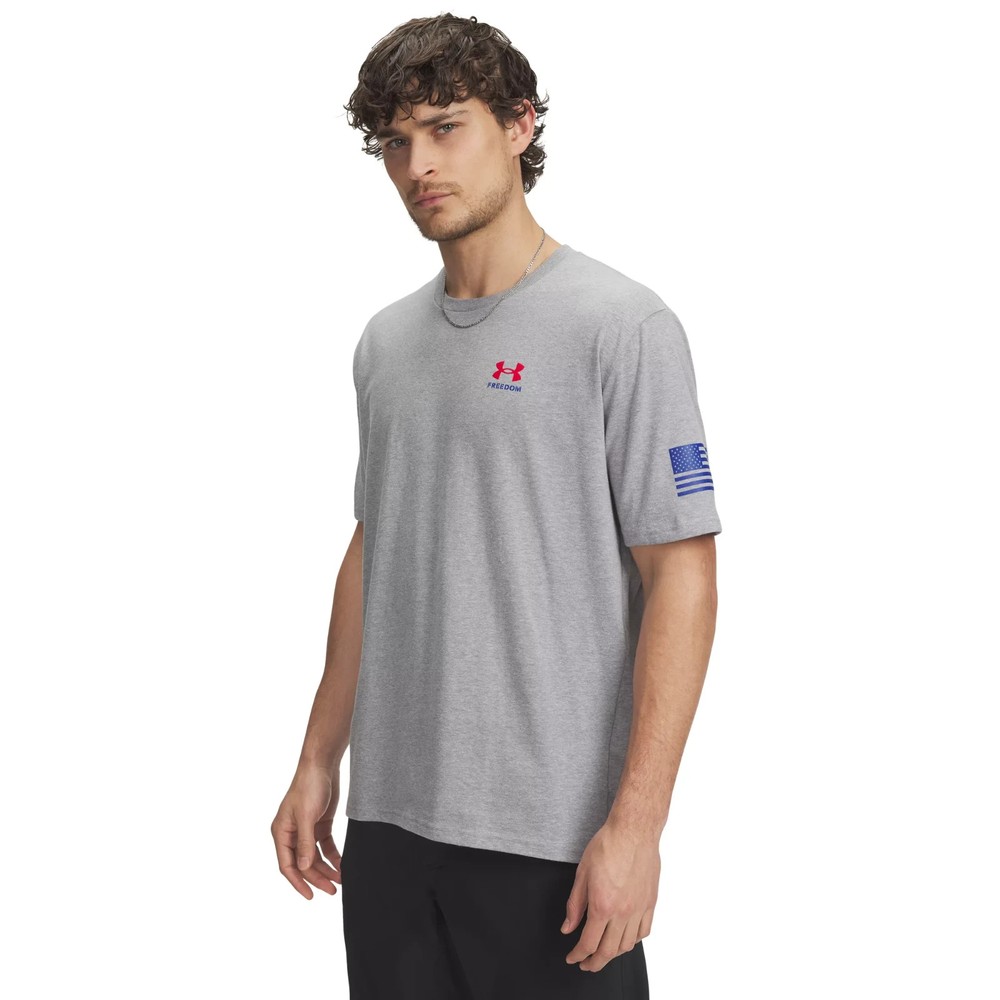 Under Armour Men’s Shirt Freedom Flag Size: Large -Gray- 6004096-036