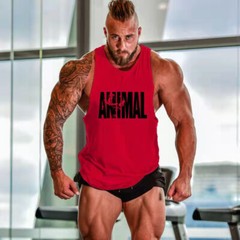 Men’s Gym Workout Printed “ANIMAL” Tank Top VEST Fitness Bodybuilding Stringer