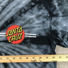 Santa Cruz Shirt Mens Large Black Grey Tie Dye Skateboards Logo Tee Cotton
