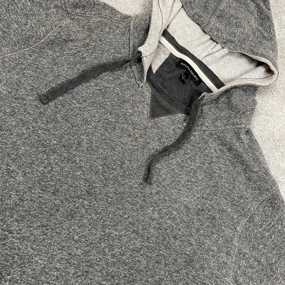 Banana Republic Hooded Long Sleeve Shirt Men’s Size Large Gray Light Weight Knit