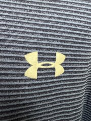 Under Armour Shirt Men XL Loose Cold Gear Blue Black Striped Polyester Elastane