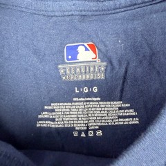MLB Cleveland Indians T-Shirt Men’s Large Navy Blue Red Graphic Crew Neck Cotton