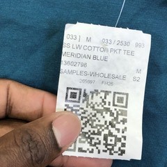 Eddie Bauer Shirt Mens Medium Meridian Blue Pocket Tee Tagless Sample Cotton