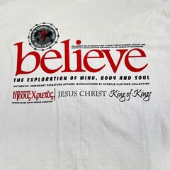 Apostle Clothing Collection Shirt Mens L White Jesus Believe King Made in USA