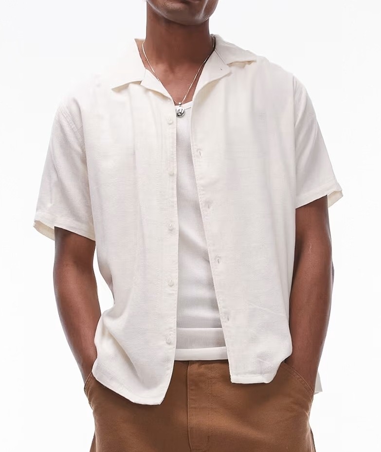 RVCA Vacancy Short Sleeve Button Front Ceramic S Small NWT $70