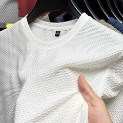 Men’s Bamboo Ice Silk Mesh T-shirt Summer Short Sleeve Slim Fit Casual Top