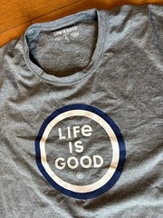 Life Is Good Forest Graphic Active T-Shirt Men’s Large Gray Short Sleeve