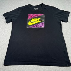 Nike Shirt Adult Large Black Big Swoosh Athletic Sports Outdoors Workout Mens