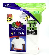 12 White Small S 34-36 Inch Crew Neck T-Shirts Fruit Of The Loom C / P 86-91 CM