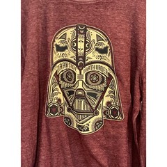 Star Wars Fifth Sun Darth Vader Sugar Skull Thermal Shirt Mens Large Burgundy